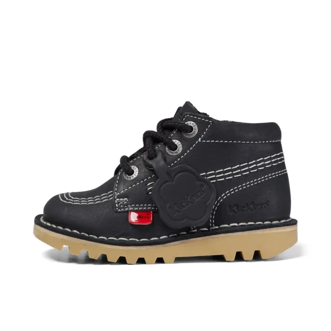 Kick Hi Hi Zip Leder für Kleinkinder, Unisex, Schwarz/Weiß Kick Hi Hi Zip Leder für Kleinkinder, Unisex, Schwarz/Weiß