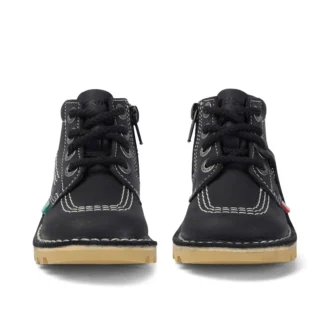 Kick Hi Hi Zip Leder für Kleinkinder, Unisex, Schwarz/Weiß