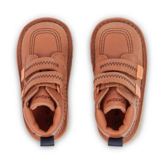 Kick Hi Roll ZigZag Stiefel für Jungen, Leder, hellbraun Kick Hi Roll ZigZag Stiefel für Jungen, Leder, hellbraun