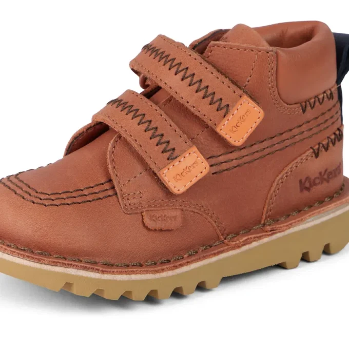 Kick Hi Roll ZigZag Stiefel für Jungen, Leder, hellbraun Kick Hi Roll ZigZag Stiefel für Jungen, Leder, hellbraun