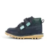 Kick Hi Roll ZigZag Stiefel für kleine Jungen aus Leder, marineblau Kick Hi Roll ZigZag Stiefel für kleine Jungen aus Leder, marineblau