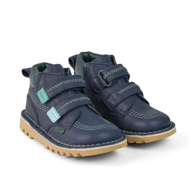Kick Hi Roll ZigZag Stiefel für kleine Jungen aus Leder, marineblau Kick Hi Roll ZigZag Stiefel für kleine Jungen aus Leder, marineblau