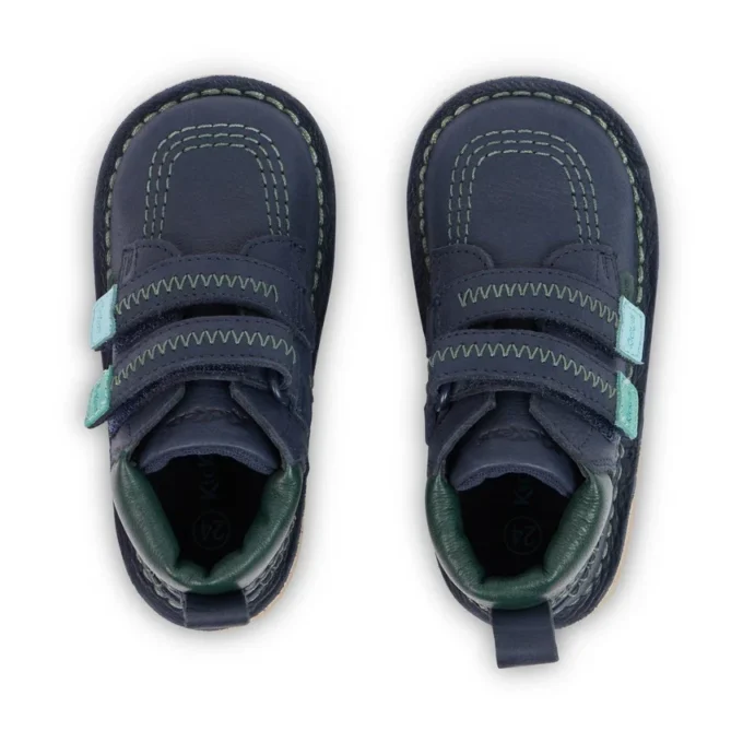 Kick Hi Roll ZigZag Stiefel für kleine Jungen aus Leder, marineblau Kick Hi Roll ZigZag Stiefel für kleine Jungen aus Leder, marineblau