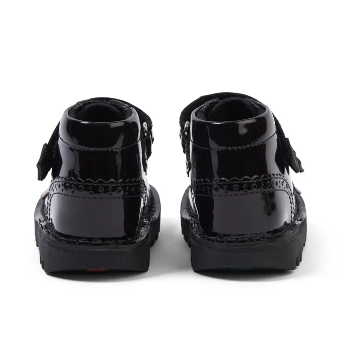 Kick Hi Vel Brogue Lackleder für Mädchen im Kleinkindalter, schwarz Kick Hi Vel Brogue Lackleder für Mädchen im Kleinkindalter, schwarz