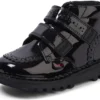 Kick Hi Vel Brogue Lackleder für Mädchen im Kleinkindalter, schwarz Kick Hi Vel Brogue Lackleder für Mädchen im Kleinkindalter, schwarz
