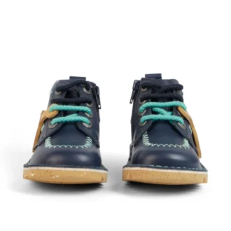 Kick Hi ZigZag Stiefel für Jungen im Kleinkindalter, Leder, Marineblau