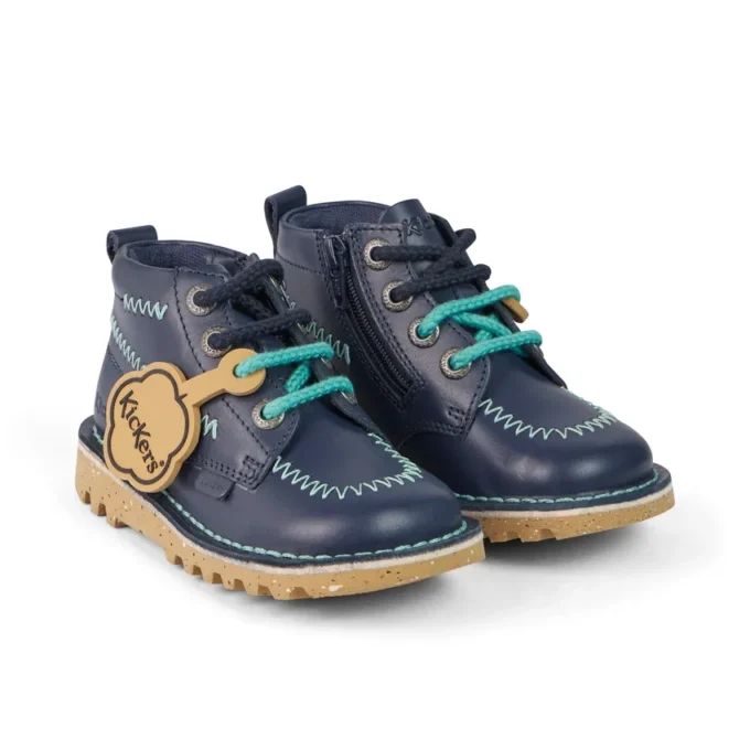Kick Hi ZigZag Stiefel für Jungen im Kleinkindalter, Leder, Marineblau Kick Hi ZigZag Stiefel für Jungen im Kleinkindalter, Leder, Marineblau