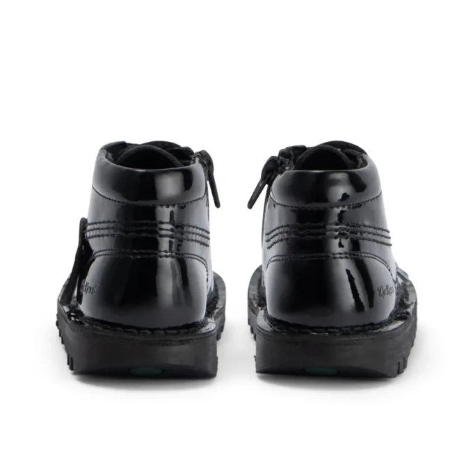 Kick Hi Zip für Mädchen im Kleinkindalter aus Lederimitat und Lackleder, schwarz Kick Hi Zip für Mädchen im Kleinkindalter aus Lederimitat und Lackleder, schwarz
