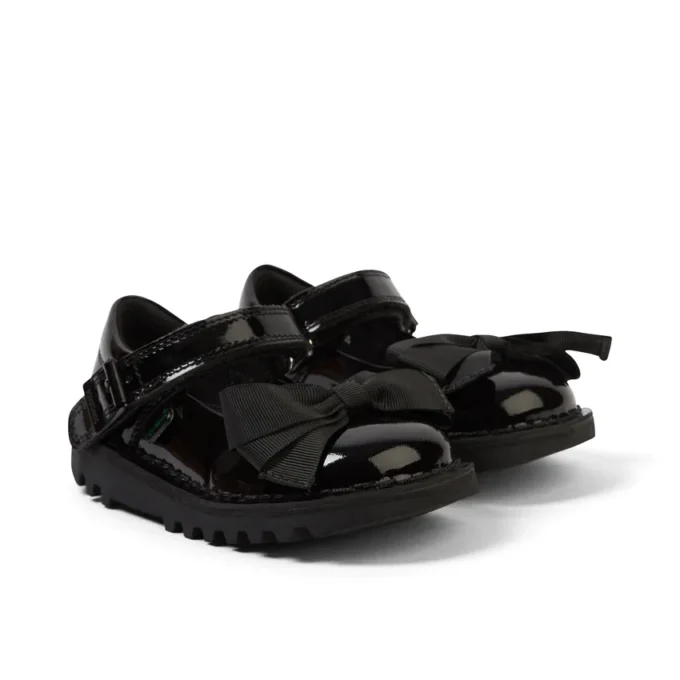 Kick Mj Bow für Mädchen im Kleinkindalter, Lackleder, schwarz Kick Mj Bow für Mädchen im Kleinkindalter, Lackleder, schwarz