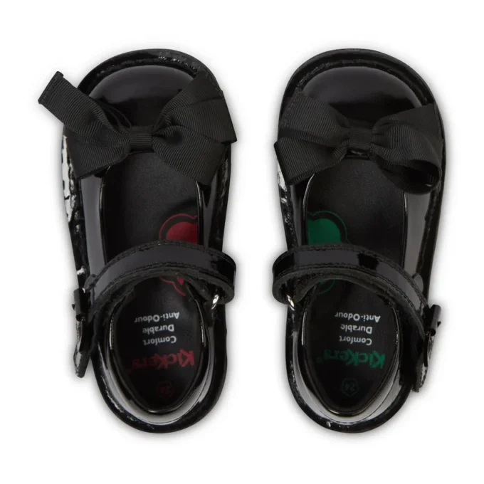 Kick Mj Bow für Mädchen im Kleinkindalter, Lackleder, schwarz Kick Mj Bow für Mädchen im Kleinkindalter, Lackleder, schwarz
