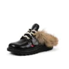 Kick Mule Fur Mains Black für Erwachsene, Unisex