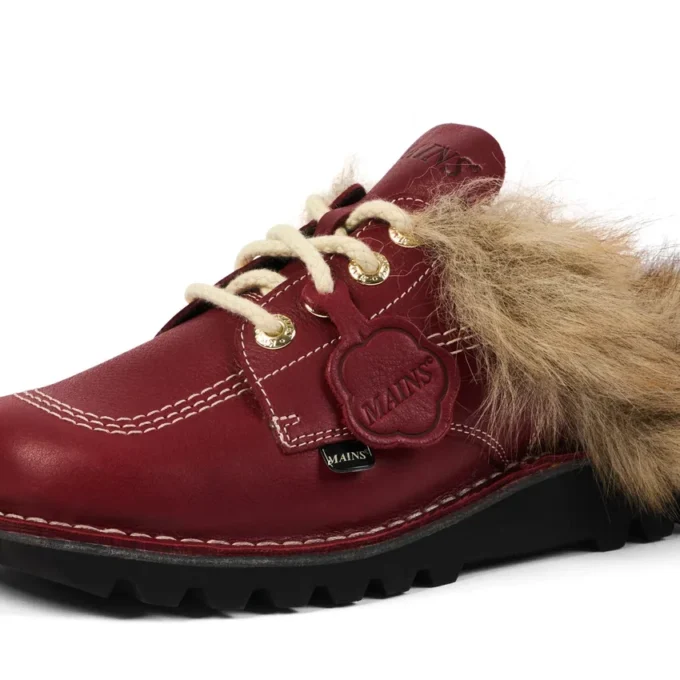 Kick Mule Fur Mains Red für Erwachsene, Unisex