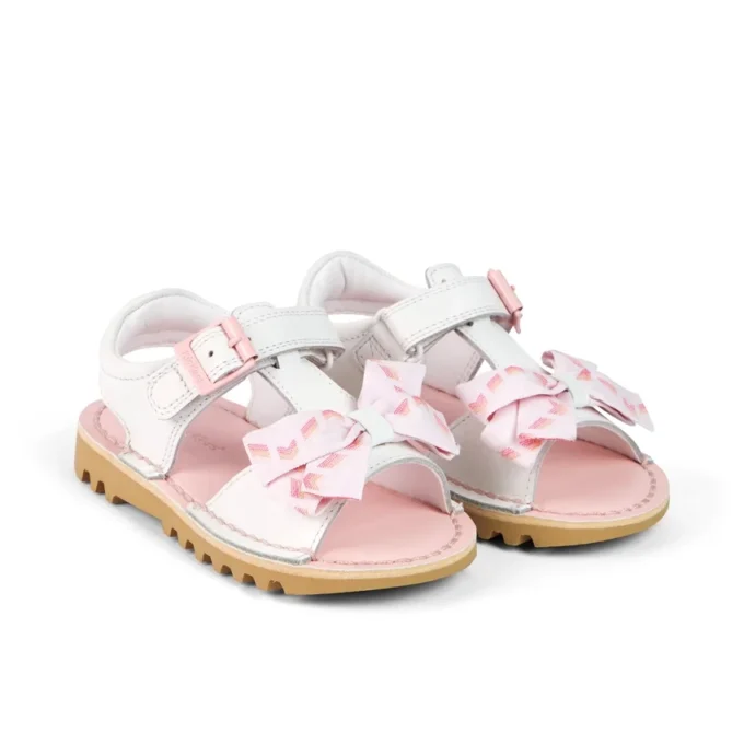 Kick Sandal für kleine Mädchen aus Leder, weiß Kick Sandal für kleine Mädchen aus Leder, weiß