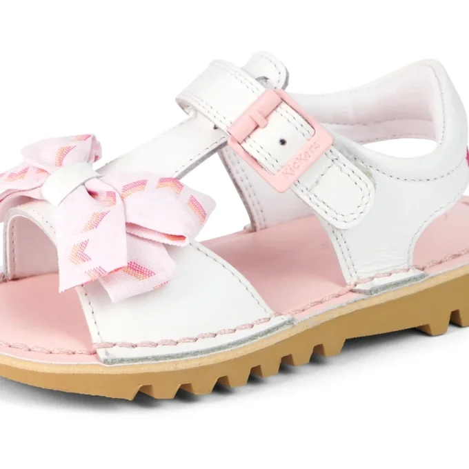 Kick Sandal für kleine Mädchen aus Leder, weiß Kick Sandal für kleine Mädchen aus Leder, weiß