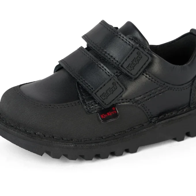 Kick Scuff Twin Leder Schwarz für kleine Jungen Kick Scuff Twin Leder Schwarz für kleine Jungen