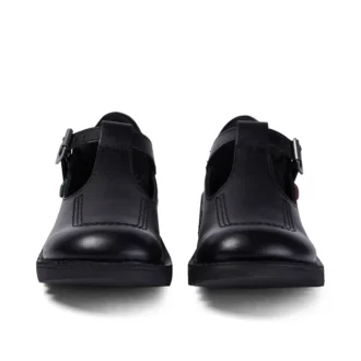 Kick T-Bar für junge Damen aus Leder, schwarz
