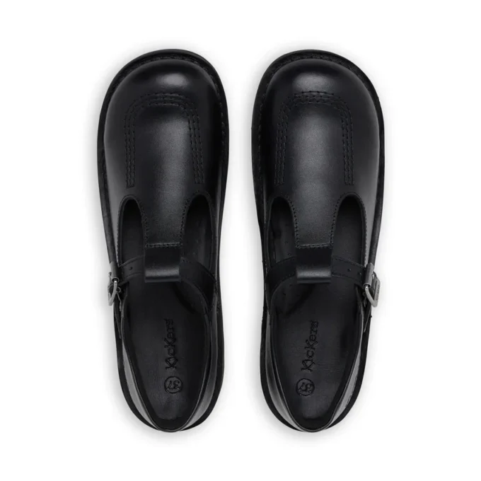 Kick T-Bar für junge Damen aus Leder, schwarz Kick T-Bar für junge Damen aus Leder, schwarz