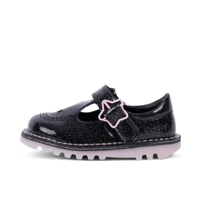 Kick T-Bar Galactic Leder Schwarz für kleine Mädchen Kick T-Bar Galactic Leder Schwarz für kleine Mädchen