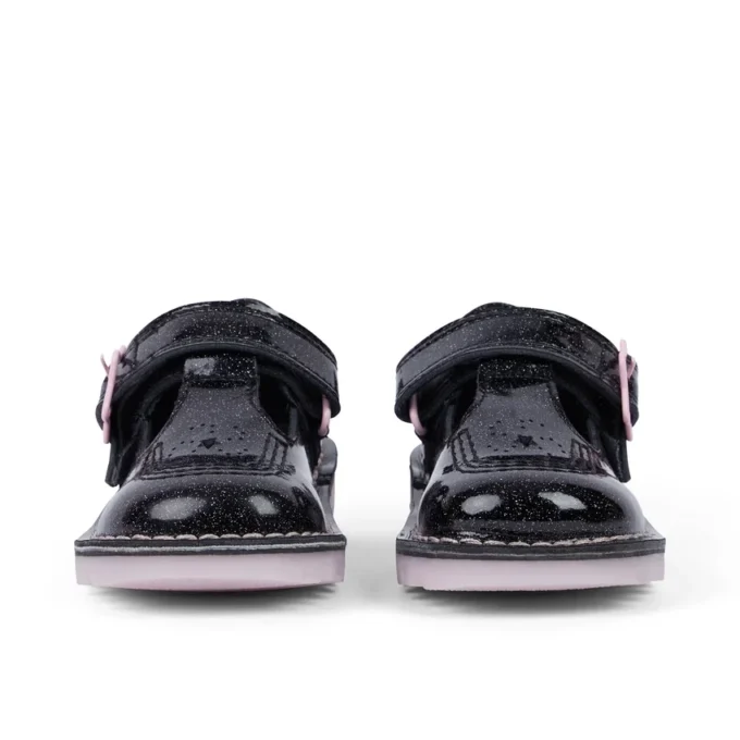 Kick T-Bar Galactic Leder Schwarz für kleine Mädchen Kick T-Bar Galactic Leder Schwarz für kleine Mädchen