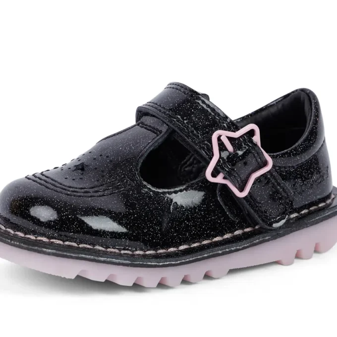 Kick T-Bar Galactic Leder Schwarz für kleine Mädchen Kick T-Bar Galactic Leder Schwarz für kleine Mädchen