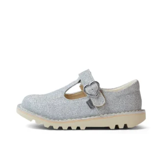 Kick T-Bar Glitter Cosmic Textile Silver für kleine Mädchen