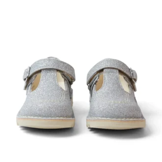 Kick T-Bar Glitter Cosmic Textile Silver für kleine Mädchen