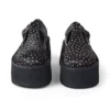 Kick T-Bar-Plateauschuhe für Damen, Leder, schwarz Kick T-Bar-Plateauschuhe für Damen, Leder, schwarz