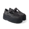 Kick T-Bar-Plateauschuhe für Damen, Leder, schwarz Kick T-Bar-Plateauschuhe für Damen, Leder, schwarz