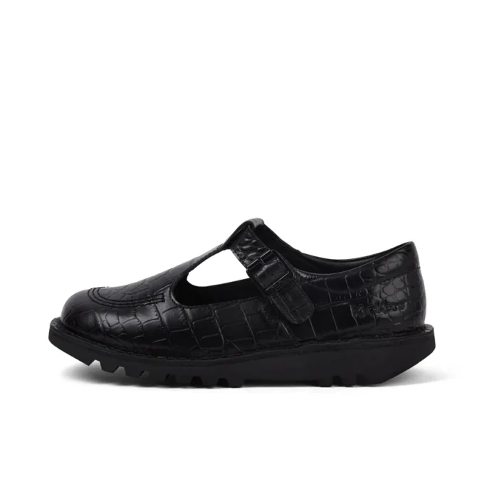 Kick Tbar Croc Leder Schwarz für Damen Kick Tbar Croc Leder Schwarz für Damen