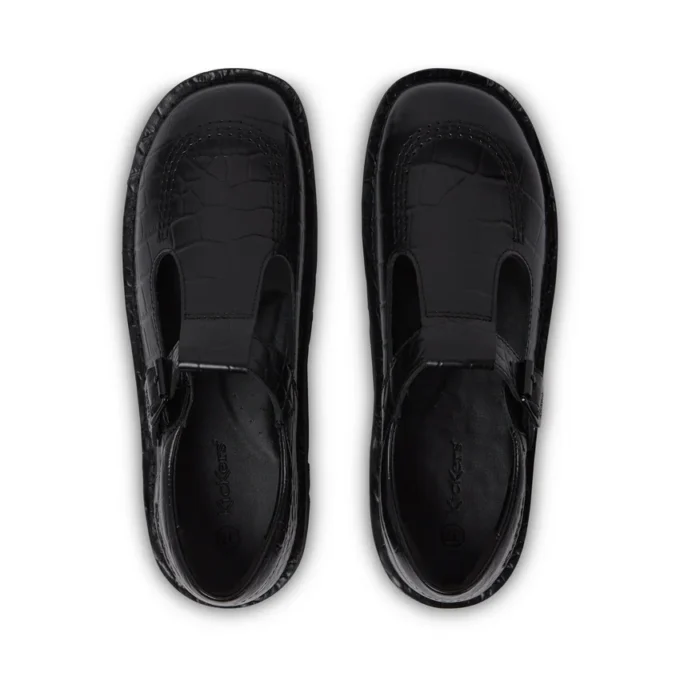 Kick Tbar Croc Leder Schwarz für Damen Kick Tbar Croc Leder Schwarz für Damen