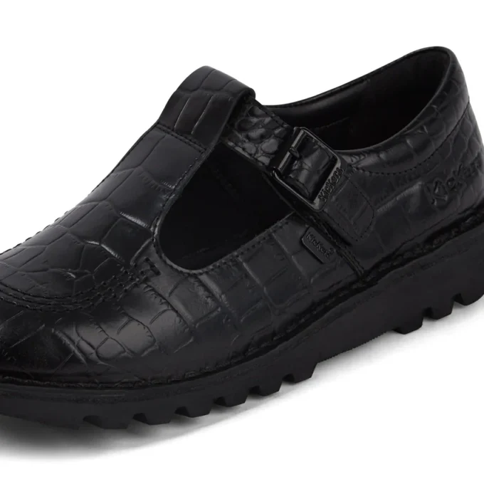 Kick Tbar Croc Leder Schwarz für Damen Kick Tbar Croc Leder Schwarz für Damen