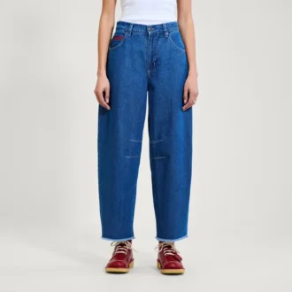Kickers Classic Barrel Leg Jeans für Damen, Blau