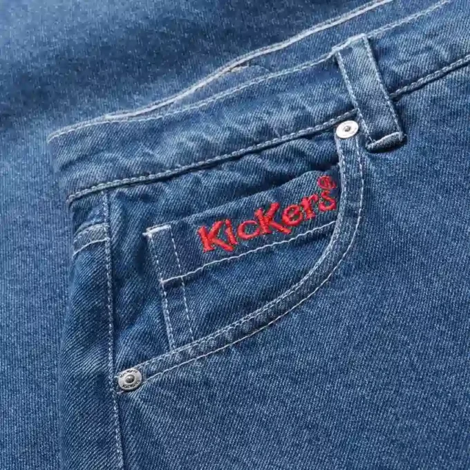 Kickers Classic Barrel Leg Jeans für Damen, Blau