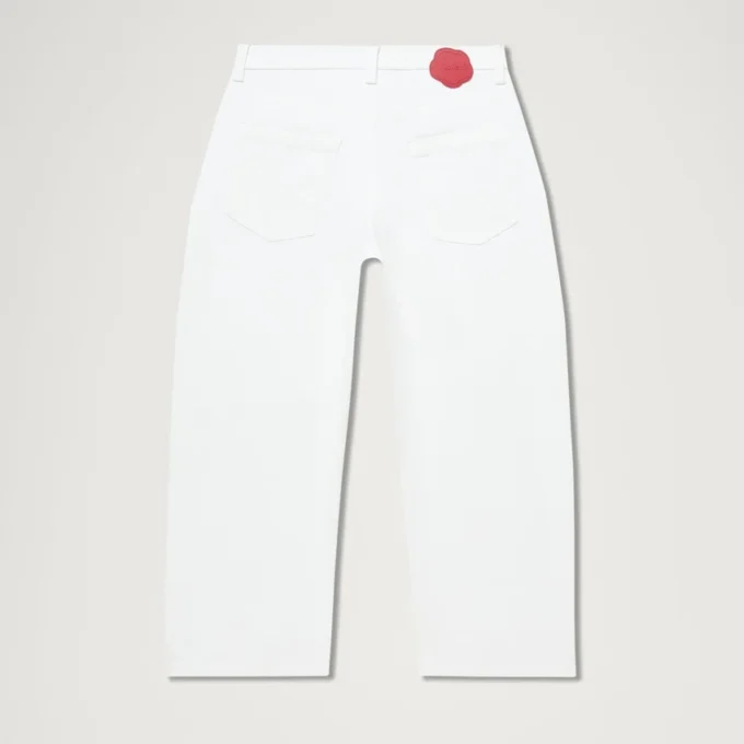 Kickers Classic Barrel Leg Jeans für Damen, Weiß