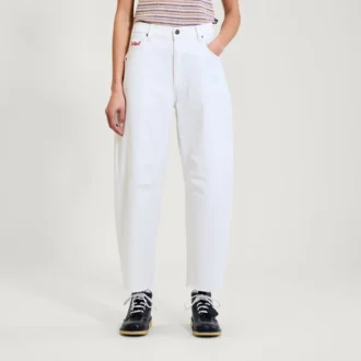 Kickers Classic Barrel Leg Jeans für Damen, Weiß