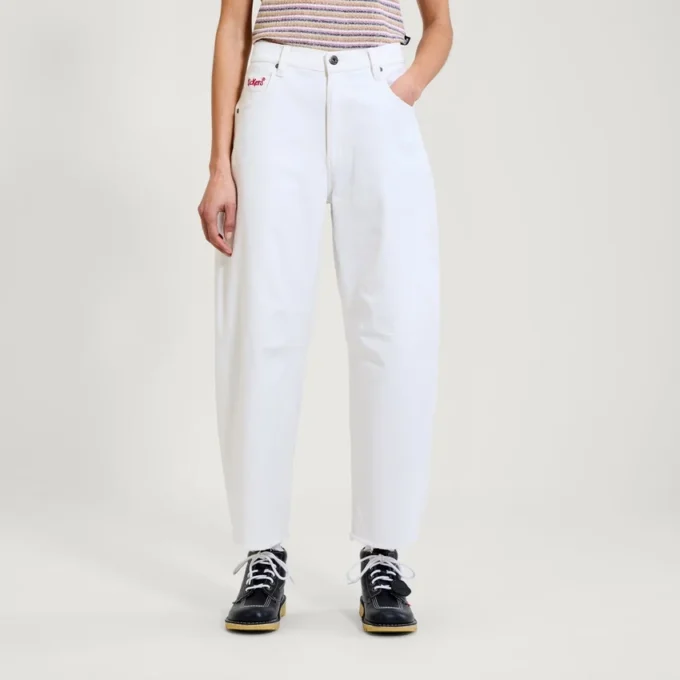 Kickers Classic Barrel Leg Jeans für Damen, Weiß