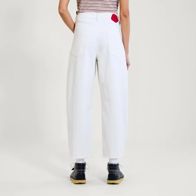 Kickers Classic Barrel Leg Jeans für Damen, Weiß