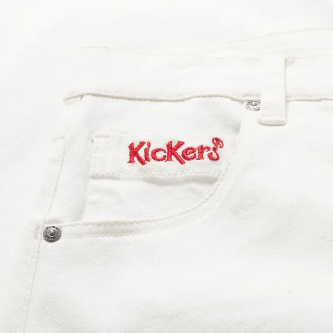 Kickers Classic Barrel Leg Jeans für Damen, Weiß