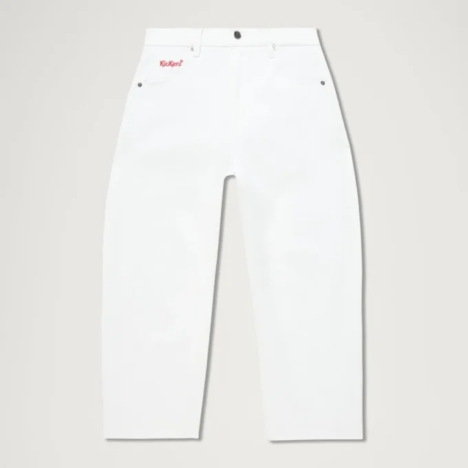 Kickers Classic Barrel Leg Jeans für Damen, Weiß