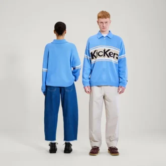 Kickers Classic Unisex-Strickjacke mit durchgehendem Reißverschluss für Erwachsene, Blau