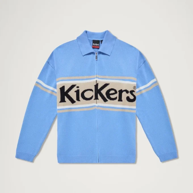 Kickers Classic Unisex-Strickjacke mit durchgehendem Reißverschluss für Erwachsene, Blau