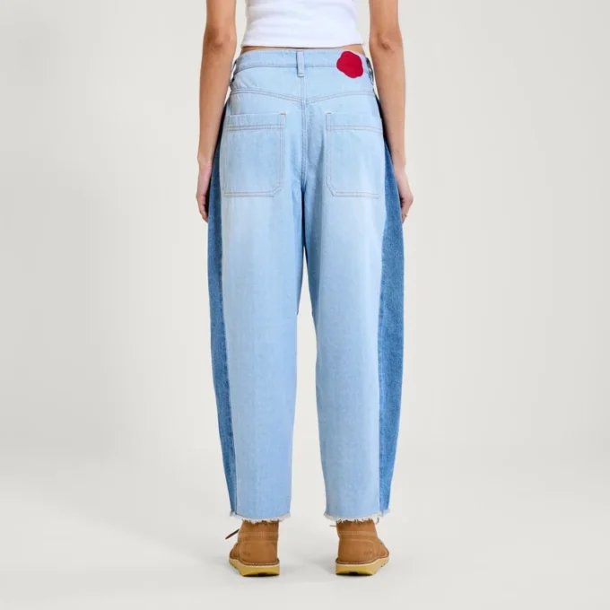 Kickers Classic Wide Leg Barrel Jeans für Damen, Blau Kickers Classic Wide Leg Barrel Jeans für Damen, Blau