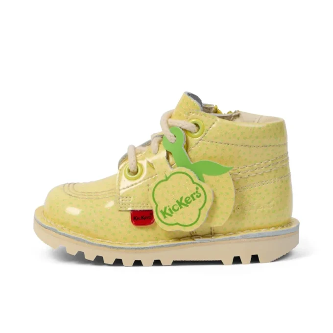 Kickers Kick Hi Fruit Lackleder für Kleinkinder, gelb Kickers Kick Hi Fruit Lackleder für Kleinkinder, gelb