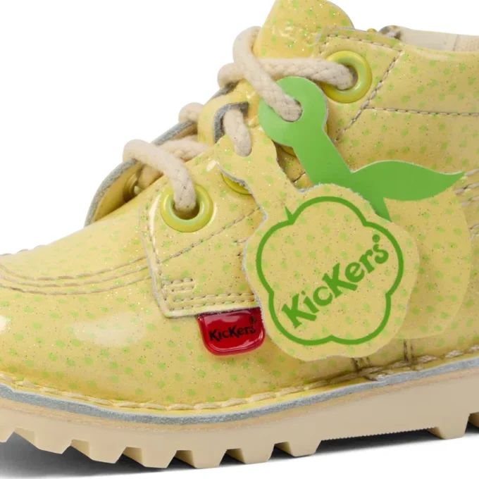 Kickers Kick Hi Fruit Lackleder für Kleinkinder, gelb Kickers Kick Hi Fruit Lackleder für Kleinkinder, gelb