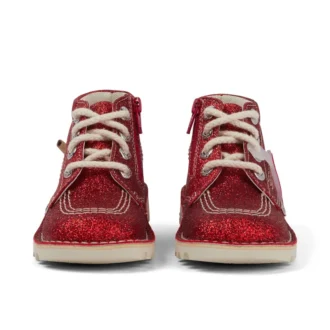 Kickers Kick Hi Glitter Stiefel für Kleinkinder, Unisex, Rot
