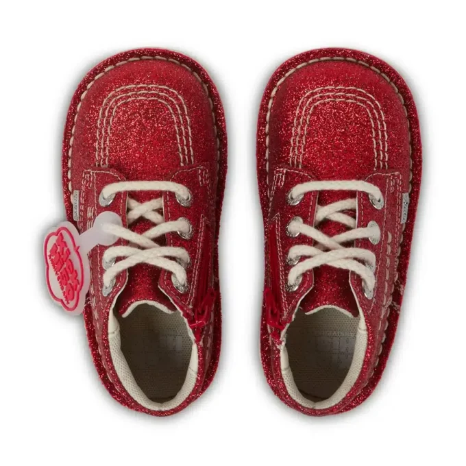 Kickers Kick Hi Glitter Stiefel für Kleinkinder, Unisex, Rot Kickers Kick Hi Glitter Stiefel für Kleinkinder, Unisex, Rot