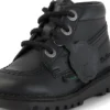 Kickers Kick Hi Zip Leder Alternative Schwarz für Kleinkinder (Unisex)