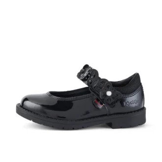 Kickers Lachly Butterfly MJ für Mädchen, Lackleder, schwarz