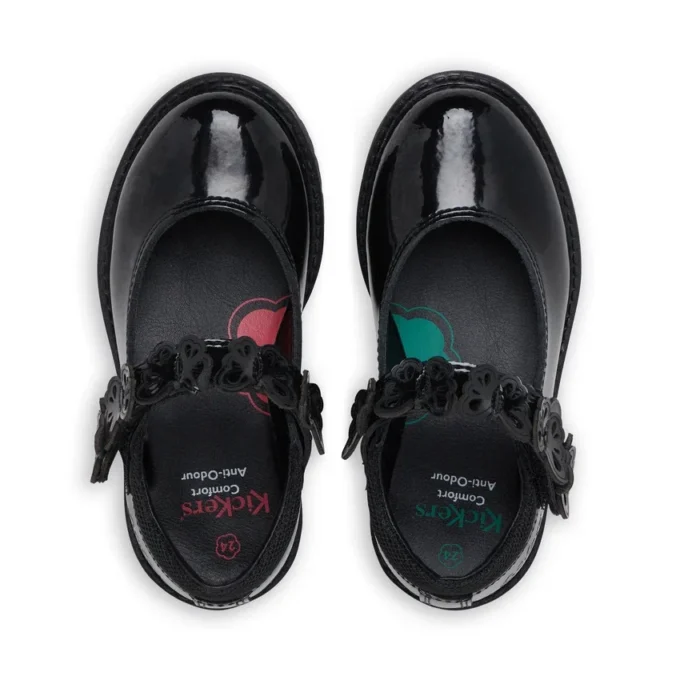 Kickers Lachly Butterfly MJ für Mädchen, Lackleder, schwarz Kickers Lachly Butterfly MJ für Mädchen, Lackleder, schwarz