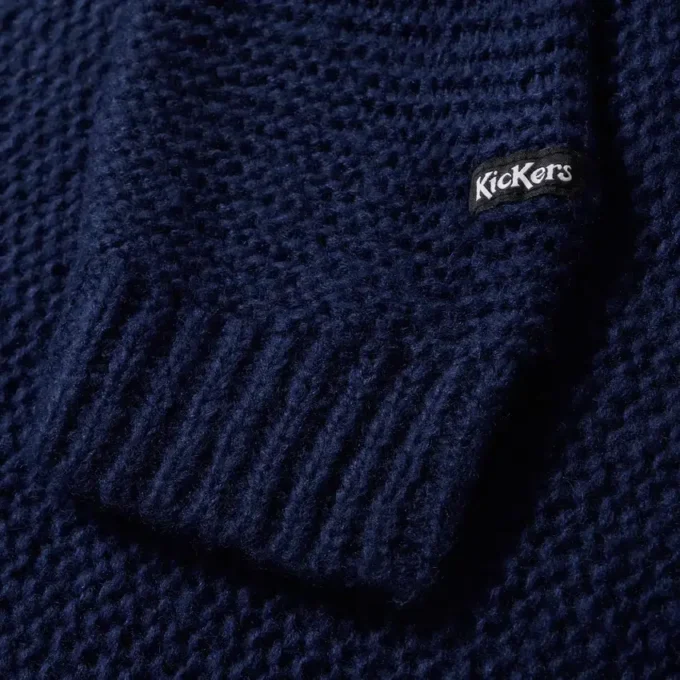 Kickers-Strickpullover für Damen mit U-Boot-Ausschnitt und weiten Ärmeln, marineblau Kickers-Strickpullover für Damen mit U-Boot-Ausschnitt und weiten Ärmeln, marineblau
